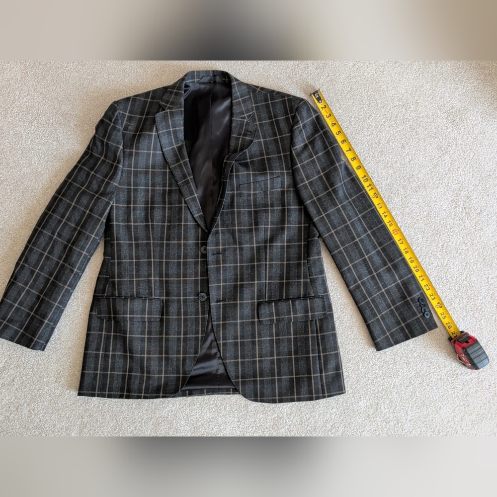 Men's Gray Plaid Blazer